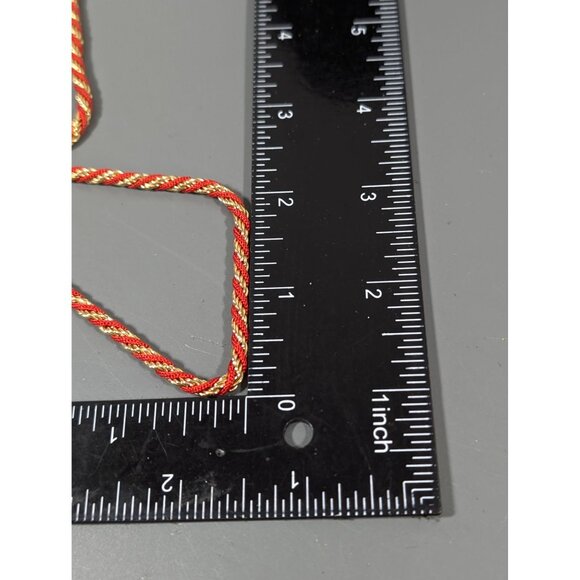 Vintage Napier Gold Tone Red Cord Twist Rope Chain Necklace 24" - Picture 8 of 8